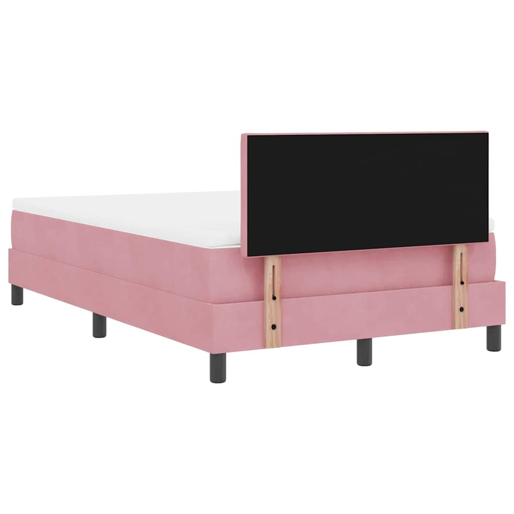 Boxspringbett mit Matratze mit Kopfteil Rosa 120 x 200 cm Samt