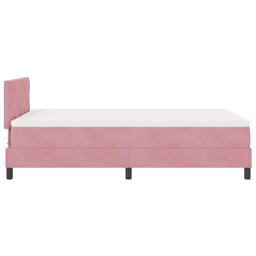 Boxspringbett mit Matratze mit Kopfteil Rosa 120 x 200 cm Samt