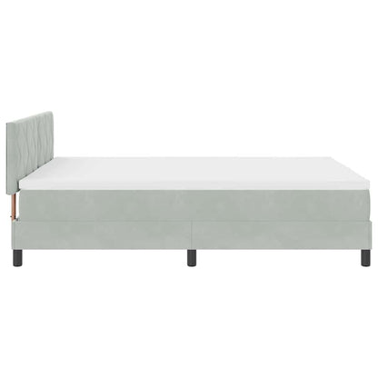 Boxspringbett mit Matratze Hellgrau 140 x 190 cm Samt