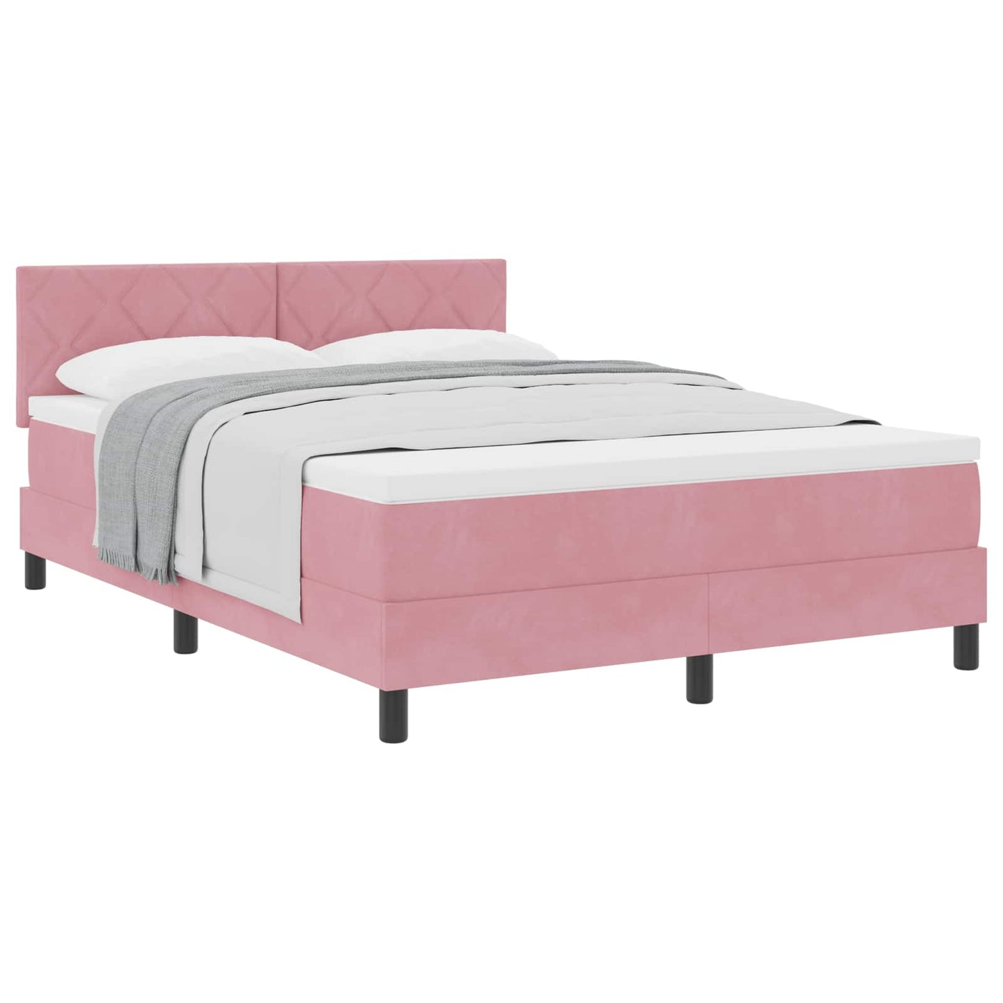 Boxspringbett mit Matratze mit Kopfteil Rosa 160 x 200 cm Samt