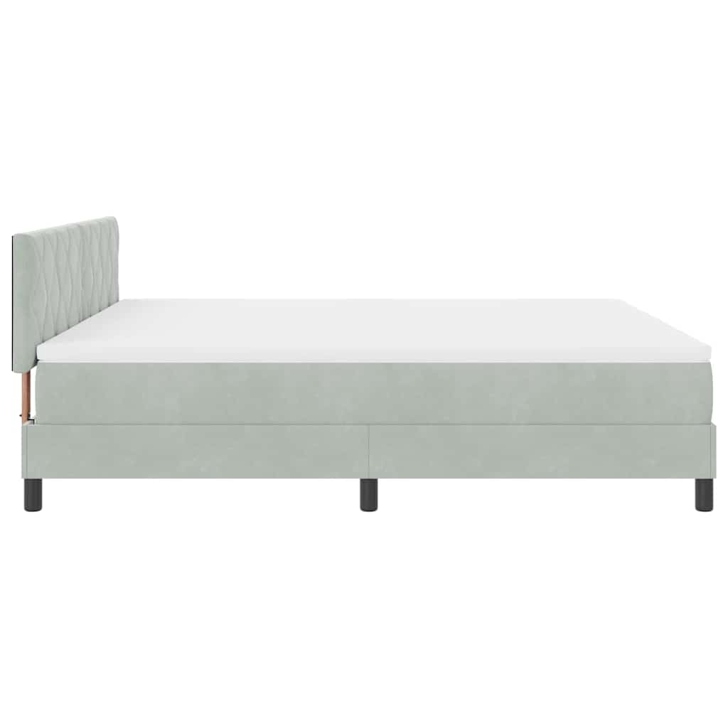 Boxspringbett mit Matratze Hellgrau 180 x 200 cm Samt