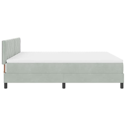 Boxspringbett mit Matratze Hellgrau 180 x 200 cm Samt