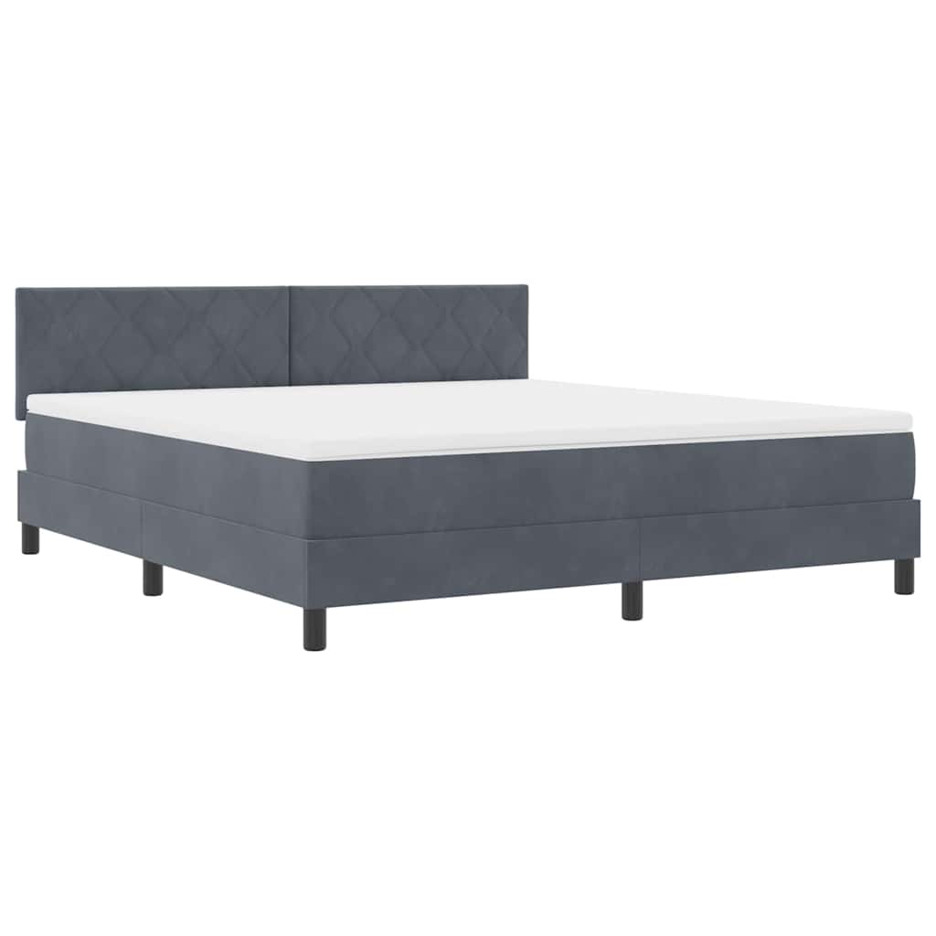 Boxspringbett mit Matratze Dunkelgrau 180 x 200 cm Samt