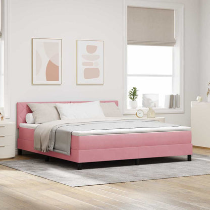 Boxspringbett mit Matratze mit Kopfteil Rosa 180 x 200 cm Samt