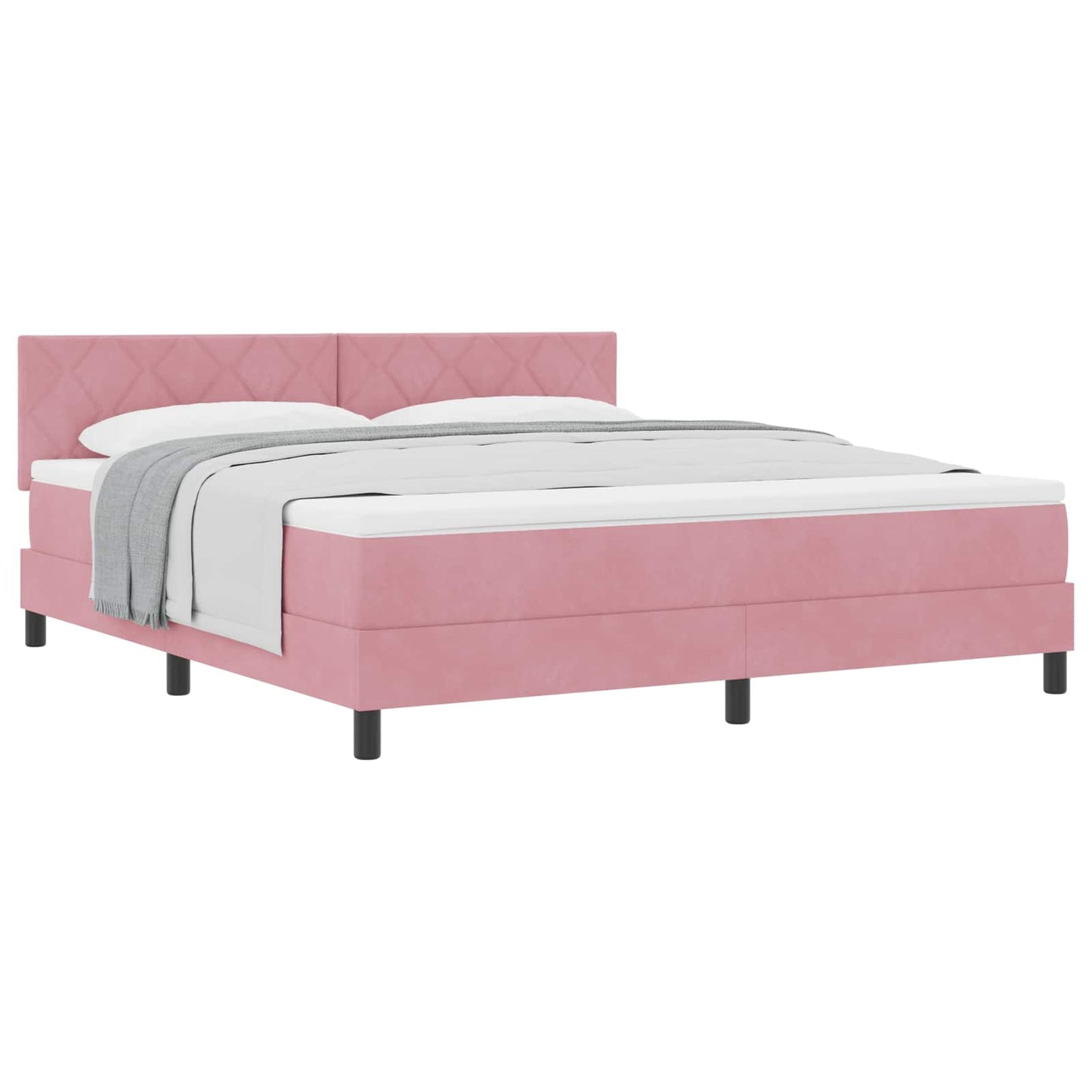 Boxspringbett mit Matratze mit Kopfteil Rosa 180 x 200 cm Samt