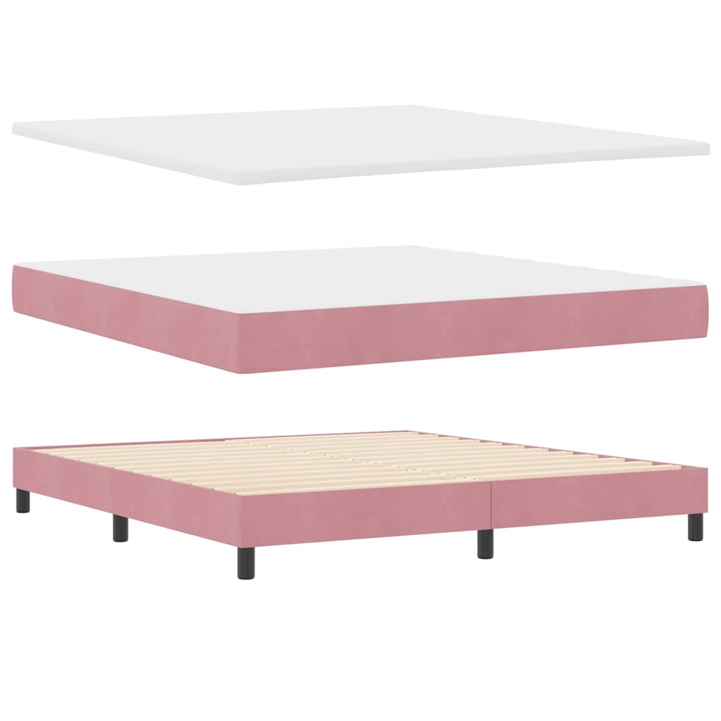 Boxspringbett mit Matratze mit Kopfteil Rosa 180 x 200 cm Samt