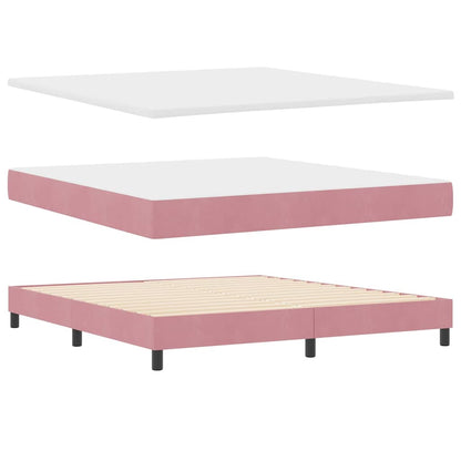Boxspringbett mit Matratze mit Kopfteil Rosa 180 x 200 cm Samt