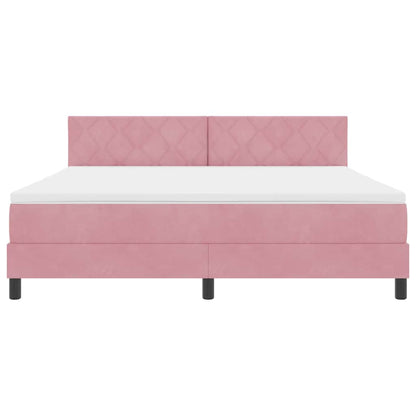 Boxspringbett mit Matratze mit Kopfteil Rosa 180 x 200 cm Samt