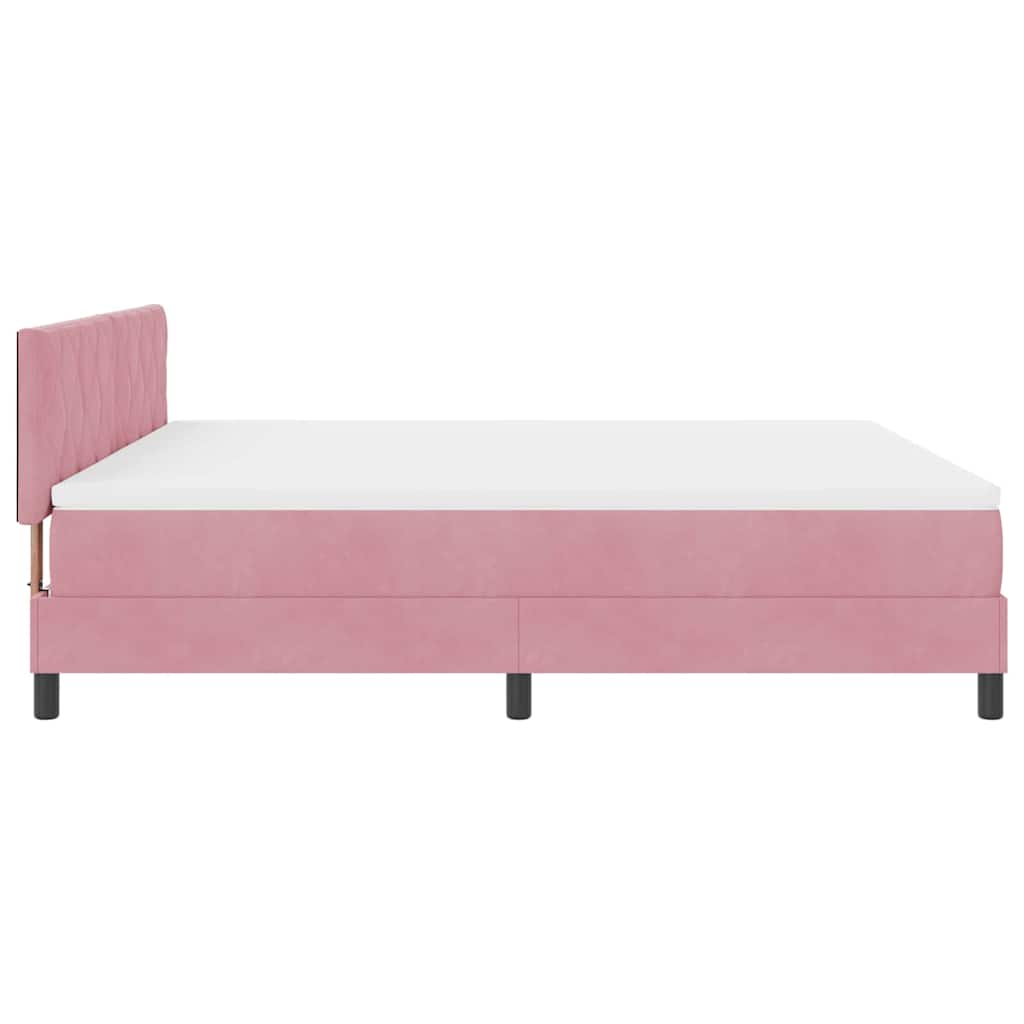 Boxspringbett mit Matratze mit Kopfteil Rosa 180 x 200 cm Samt