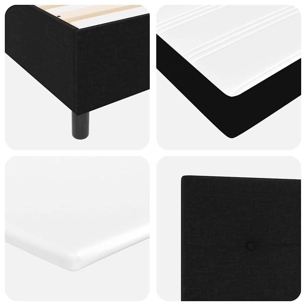 vidaXL Boxspringbett mit Matratze Schwarz 100 x 200 cm Stoff