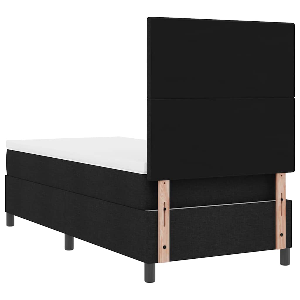 vidaXL Boxspringbett mit Matratze Schwarz 100 x 200 cm Stoff