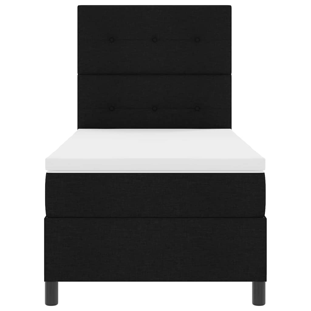 vidaXL Boxspringbett mit Matratze Schwarz 100 x 200 cm Stoff