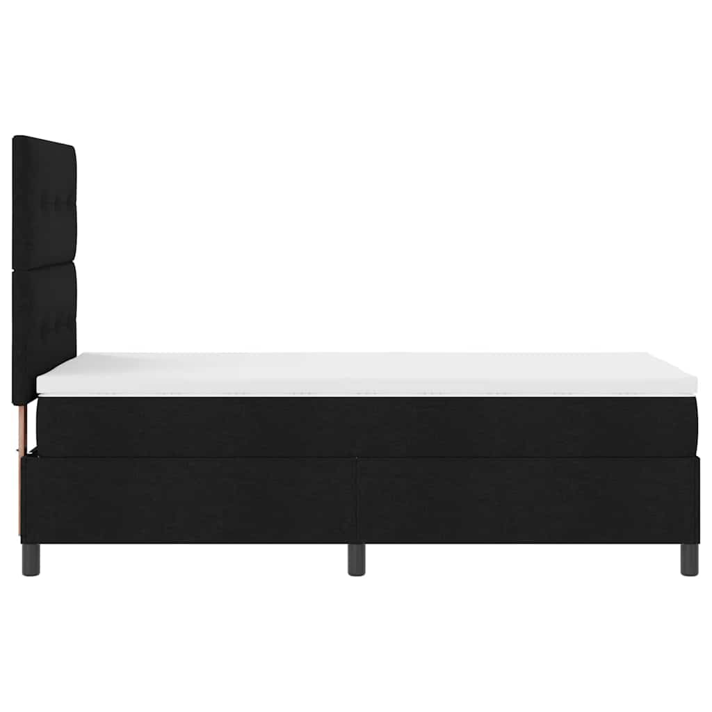 vidaXL Boxspringbett mit Matratze Schwarz 100 x 200 cm Stoff