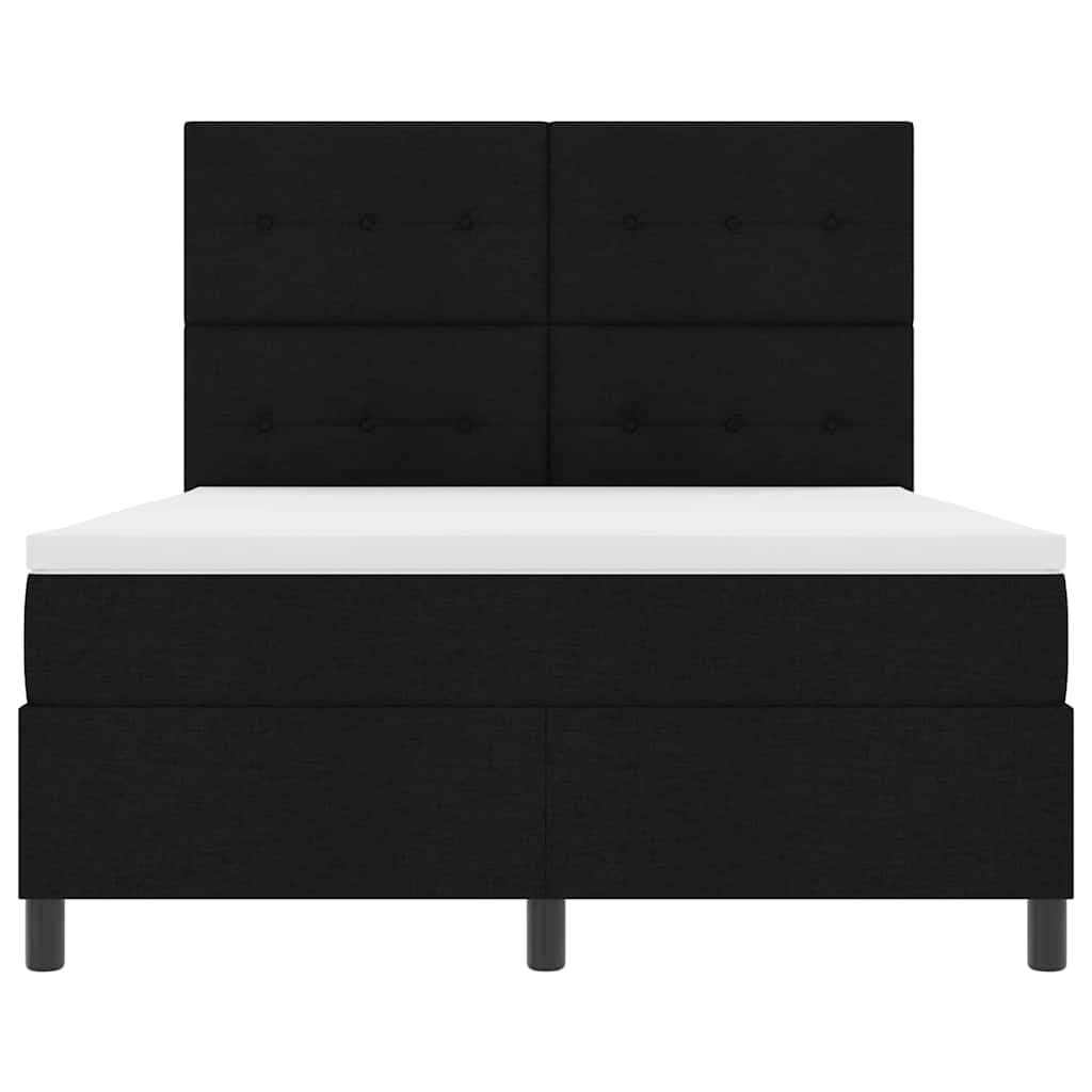 Boxspringbett mit Matratze Schwarz 160 x 200 cm Stoff