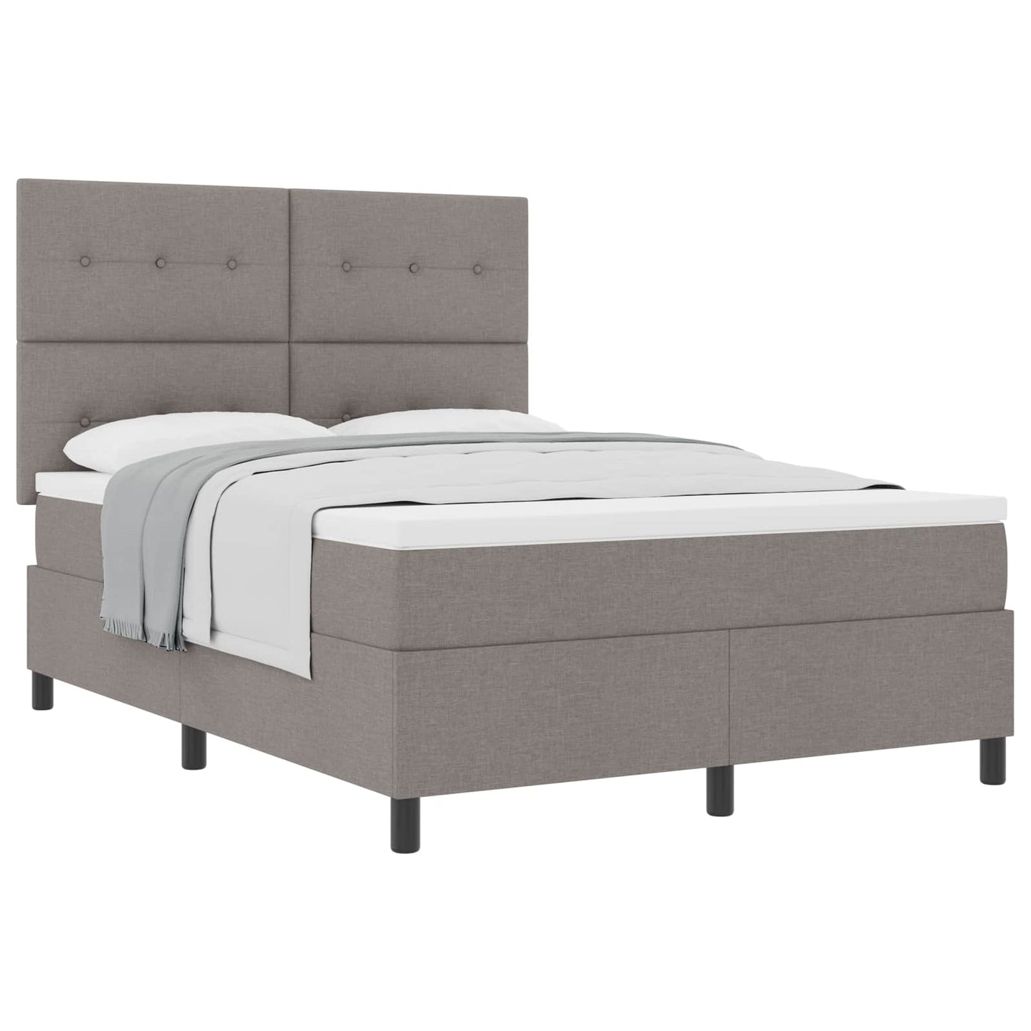 Boxspringbett mit Matratze Taupe 160 x 200 cm Stoff