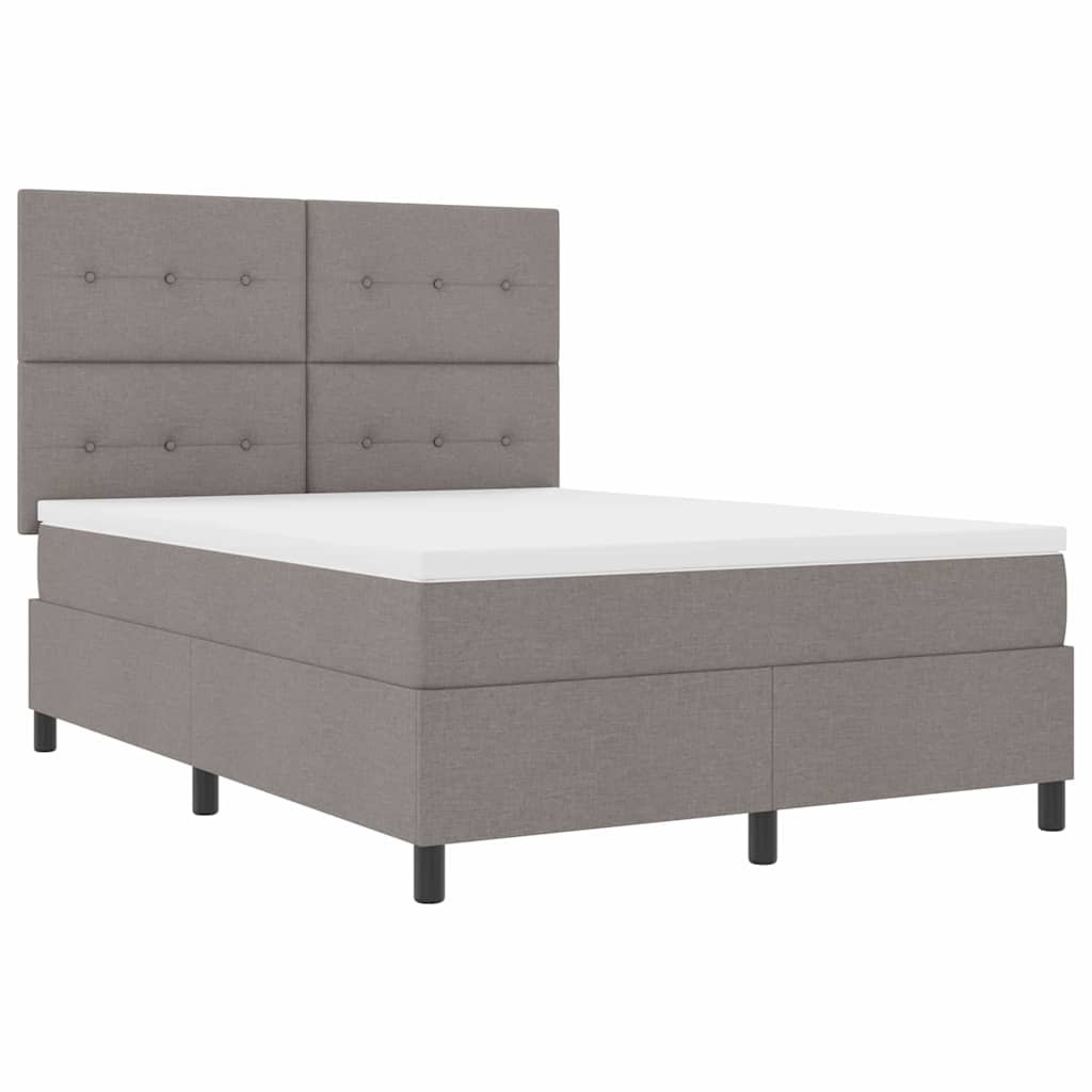 Boxspringbett mit Matratze Taupe 160 x 200 cm Stoff