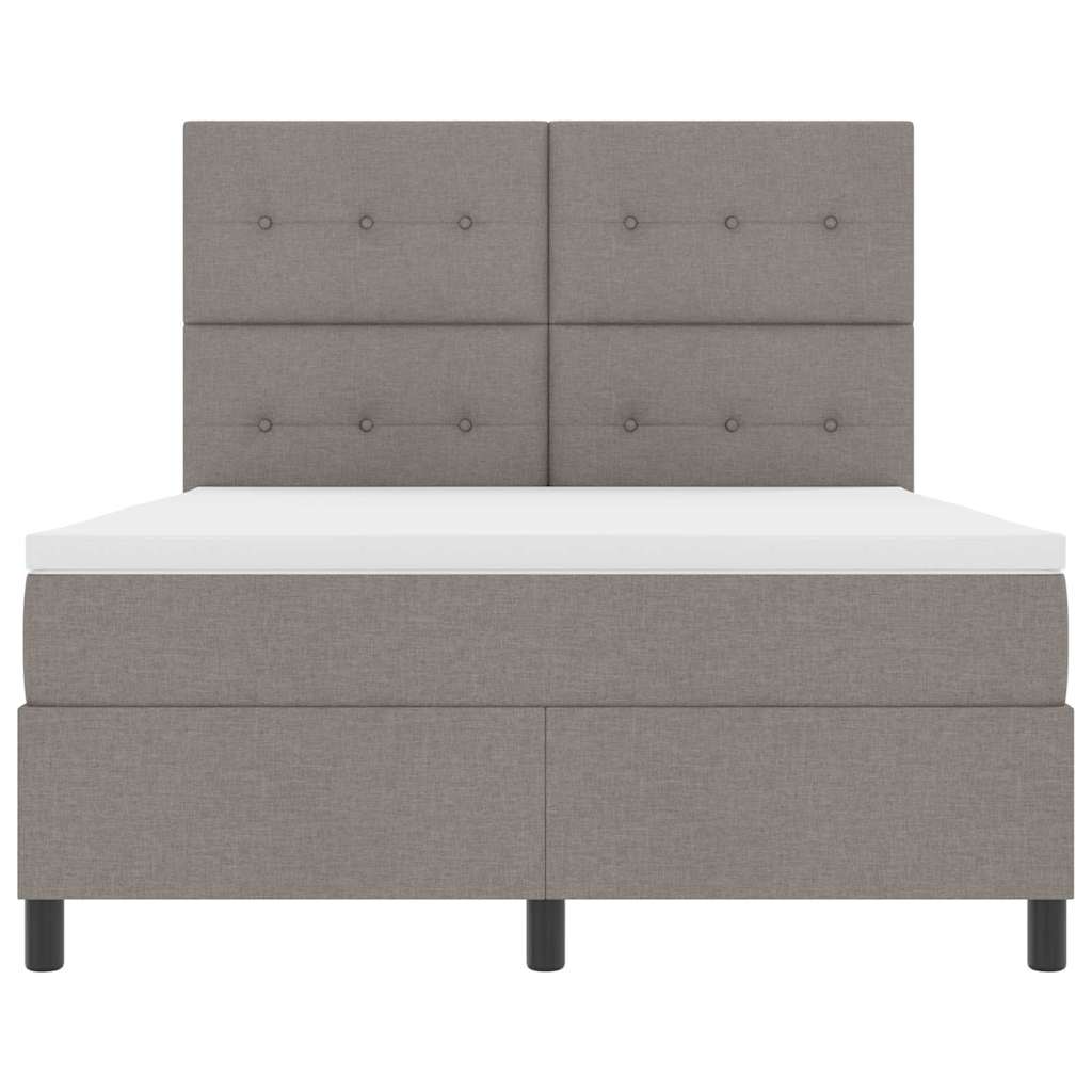 Boxspringbett mit Matratze Taupe 160 x 200 cm Stoff