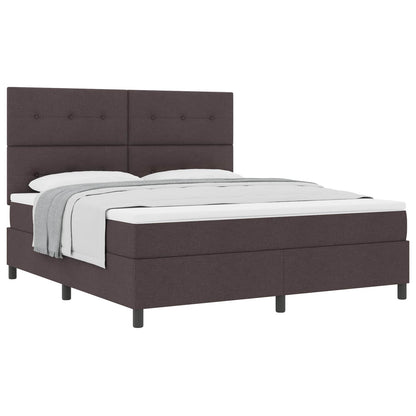 vidaXL Boxspringbett mit Matratze Dunkelbraun 180 x 200 cm Stoff