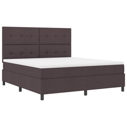 vidaXL Boxspringbett mit Matratze Dunkelbraun 180 x 200 cm Stoff
