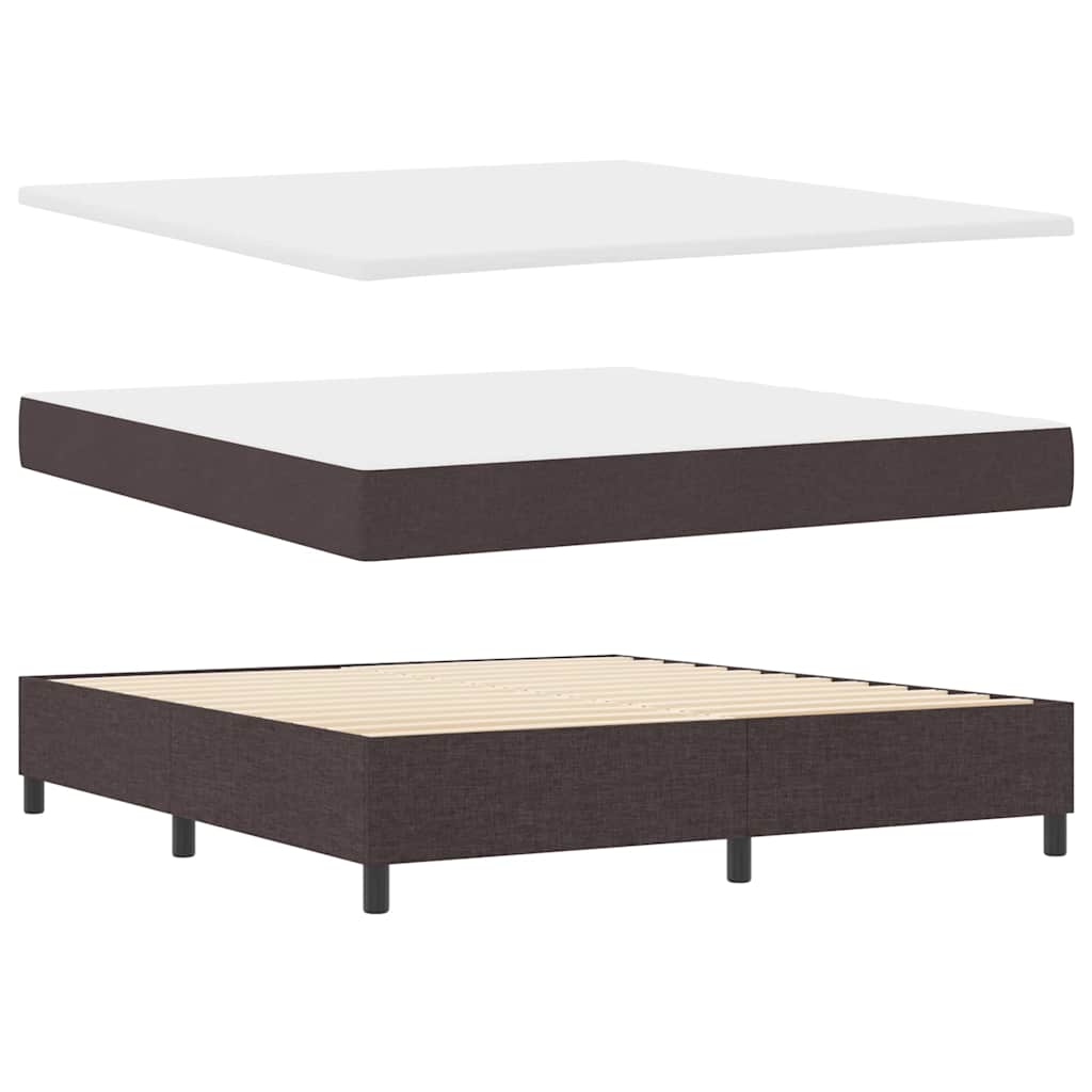 vidaXL Boxspringbett mit Matratze Dunkelbraun 180 x 200 cm Stoff