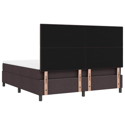 vidaXL Boxspringbett mit Matratze Dunkelbraun 180 x 200 cm Stoff