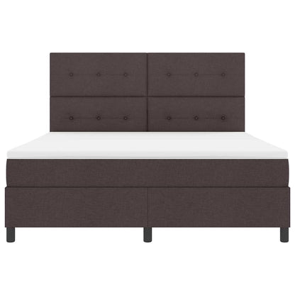 vidaXL Boxspringbett mit Matratze Dunkelbraun 180 x 200 cm Stoff