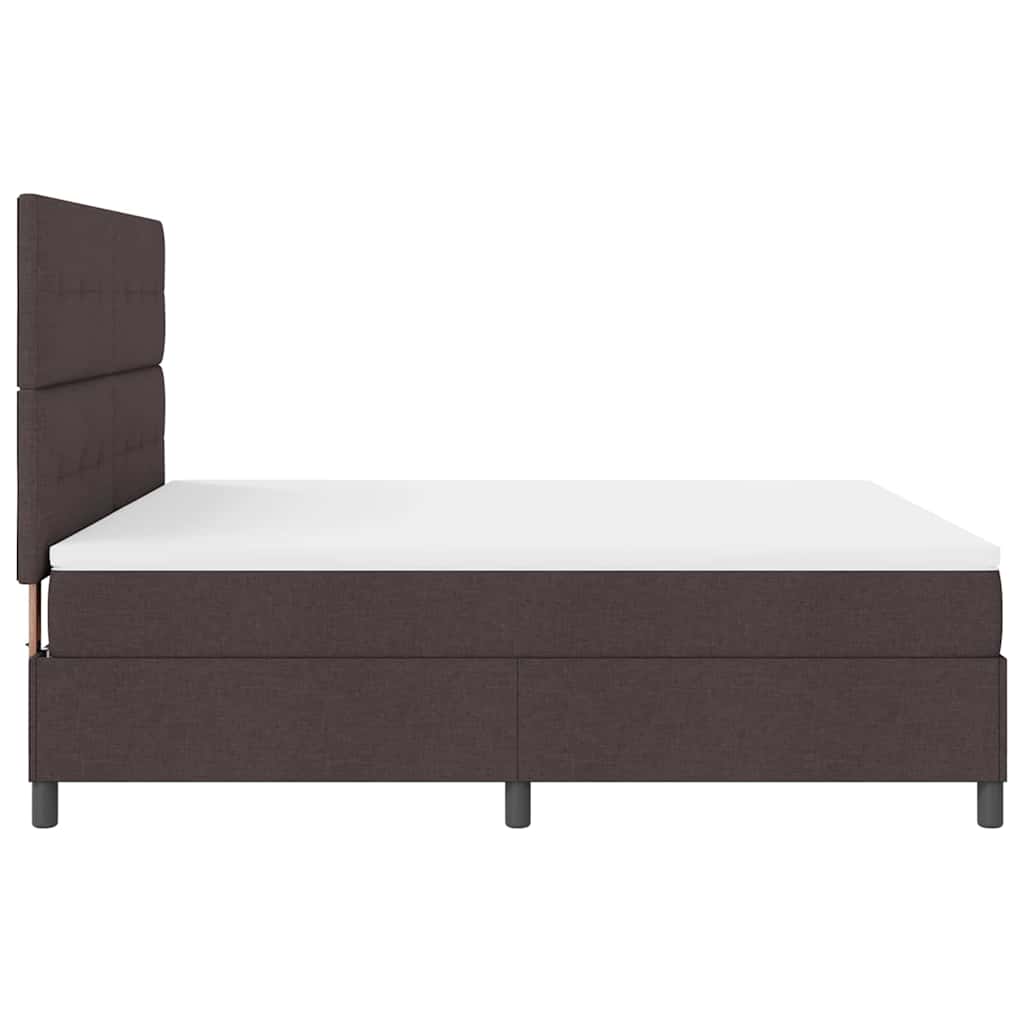 vidaXL Boxspringbett mit Matratze Dunkelbraun 180 x 200 cm Stoff