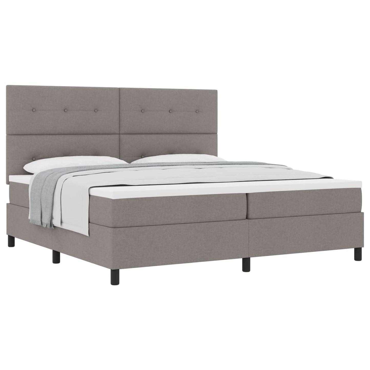 Boxspringbett mit Matratze Taupe 200 x 200 cm Stoff