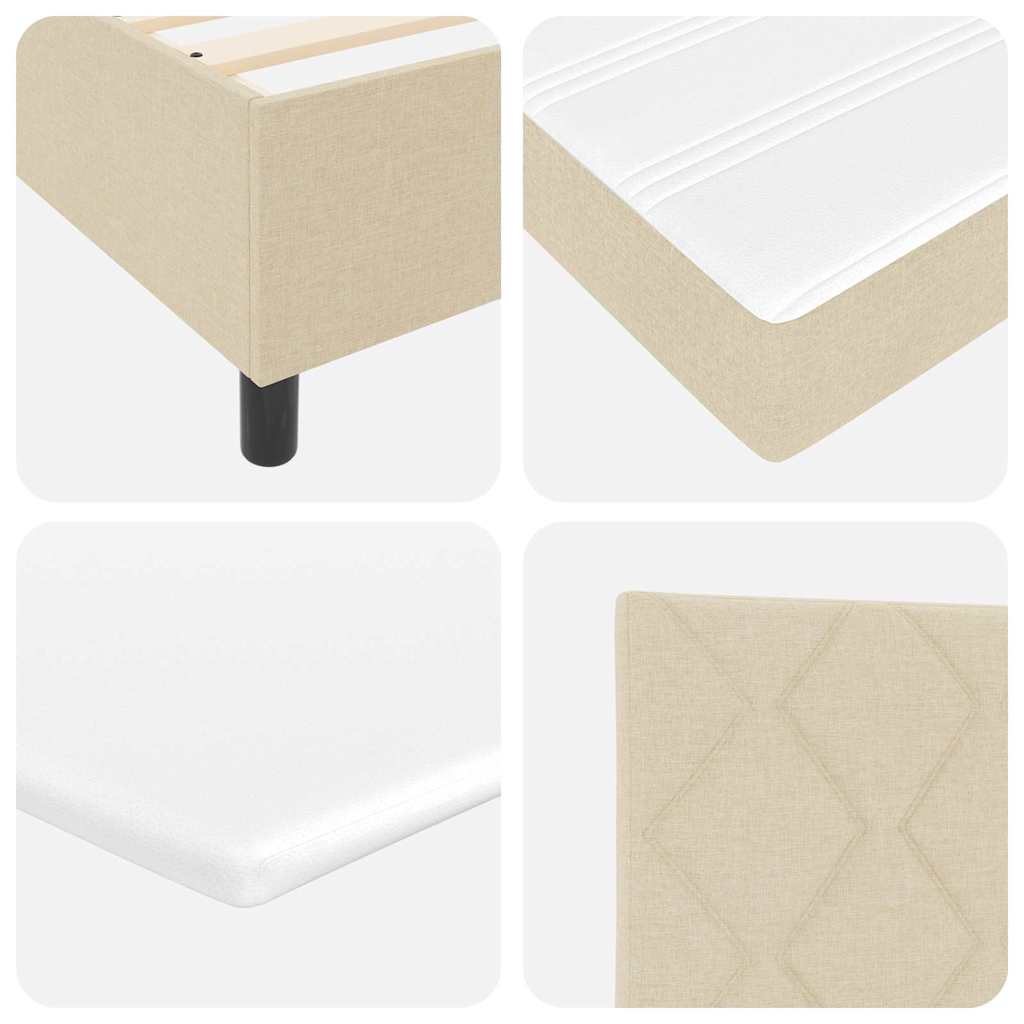 vidaXL Boxspringbett mit Matratze Creme 120 x 190 cm Stoff