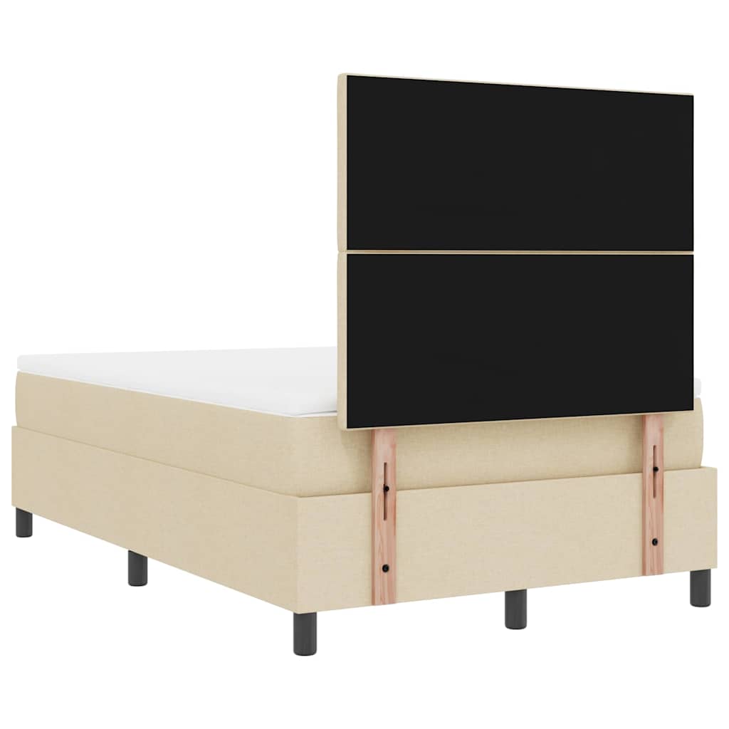 vidaXL Boxspringbett mit Matratze Creme 120 x 190 cm Stoff