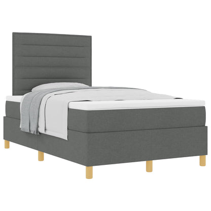 Boxspringbett mit Matratze Dunkelgrau 120 x 190 cm Stoff