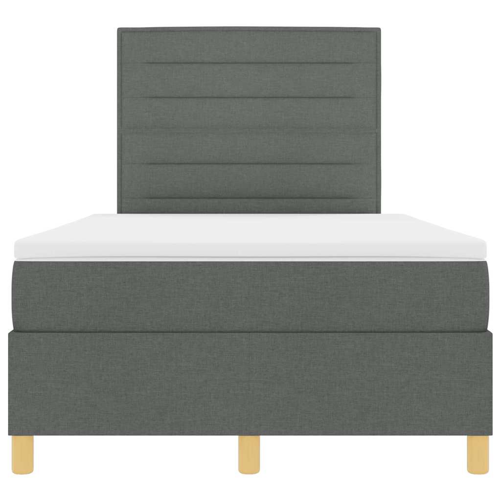 Boxspringbett mit Matratze Dunkelgrau 120 x 190 cm Stoff