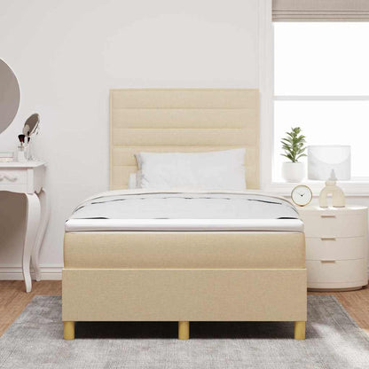 Boxspringbett mit Matratze Creme 120 x 200 cm Stoff