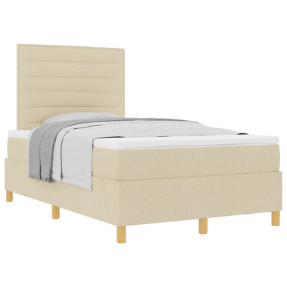 Boxspringbett mit Matratze Creme 120 x 200 cm Stoff