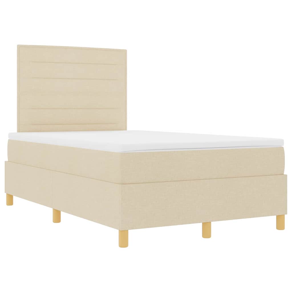 Boxspringbett mit Matratze Creme 120 x 200 cm Stoff