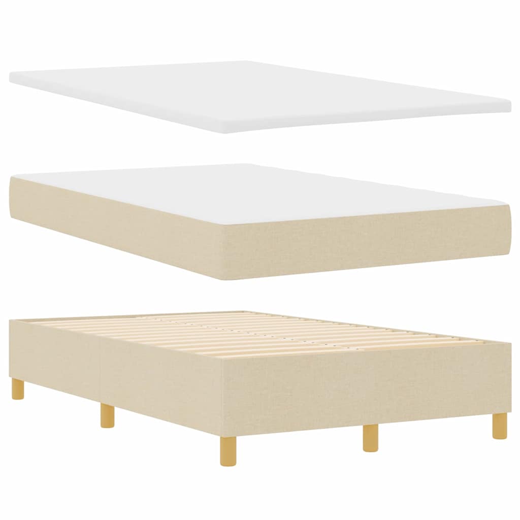 Boxspringbett mit Matratze Creme 120 x 200 cm Stoff
