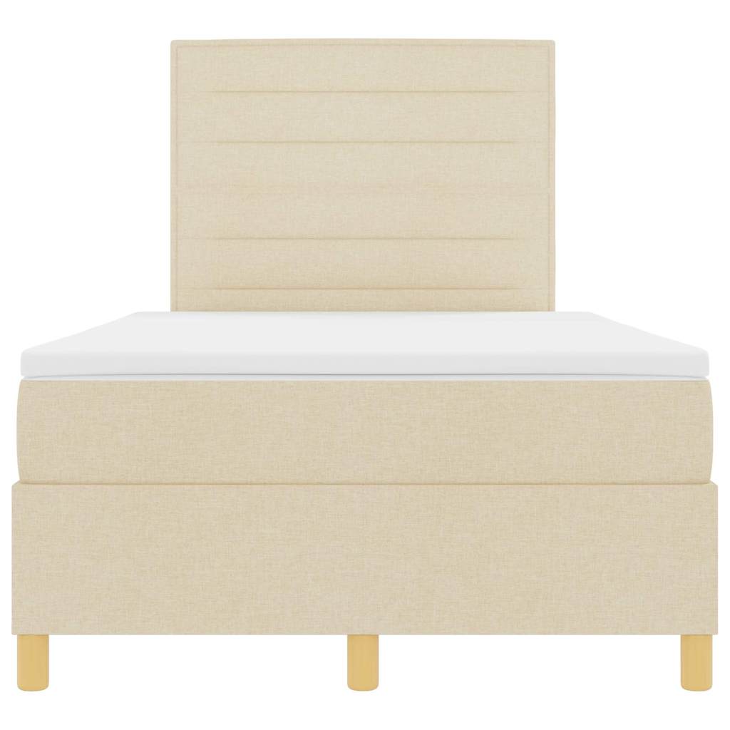 Boxspringbett mit Matratze Creme 120 x 200 cm Stoff