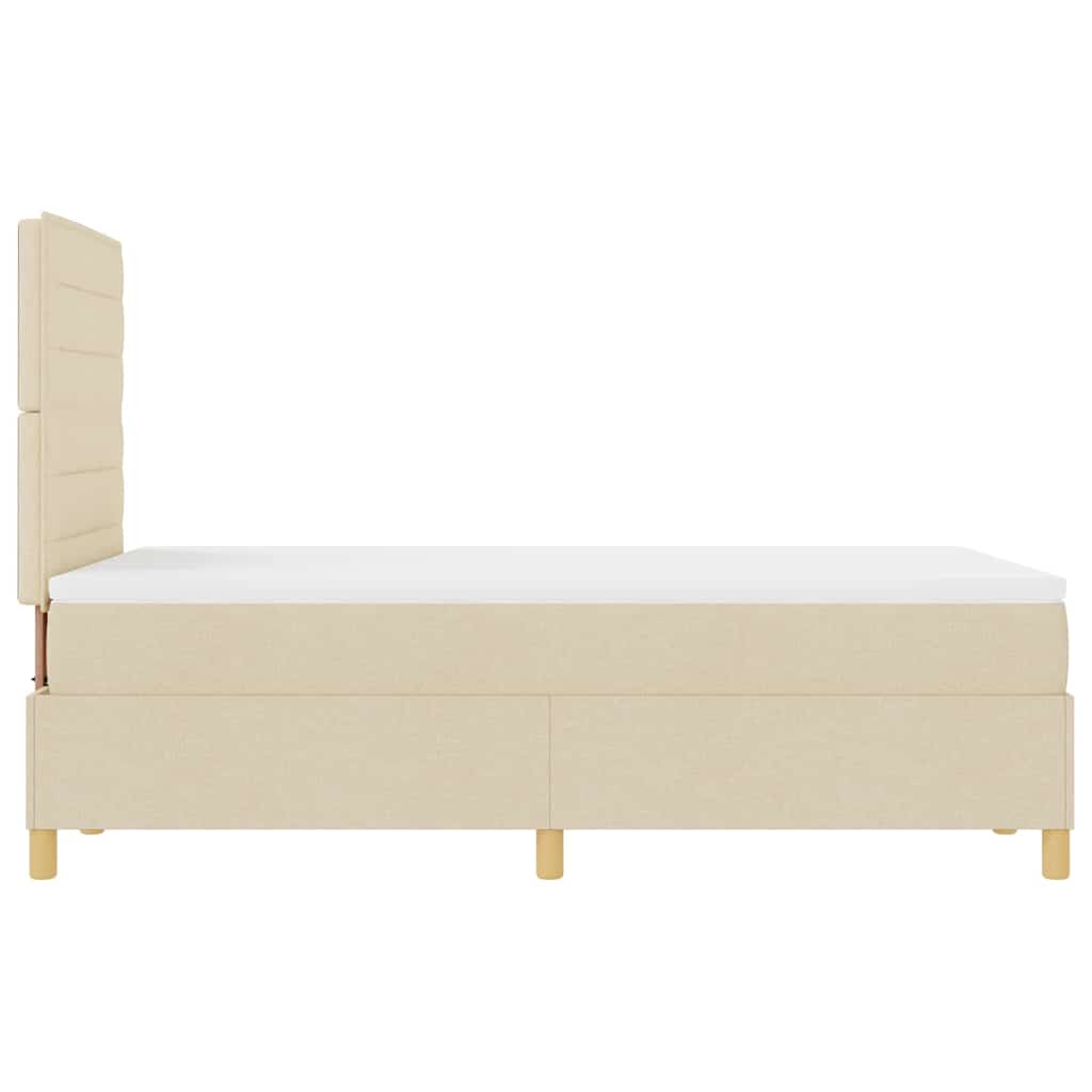 Boxspringbett mit Matratze Creme 120 x 200 cm Stoff