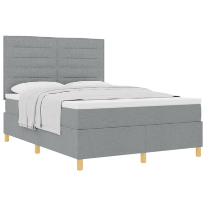 Boxspringbett mit Matratze Hellgrau 140 x 200 cm Stoff