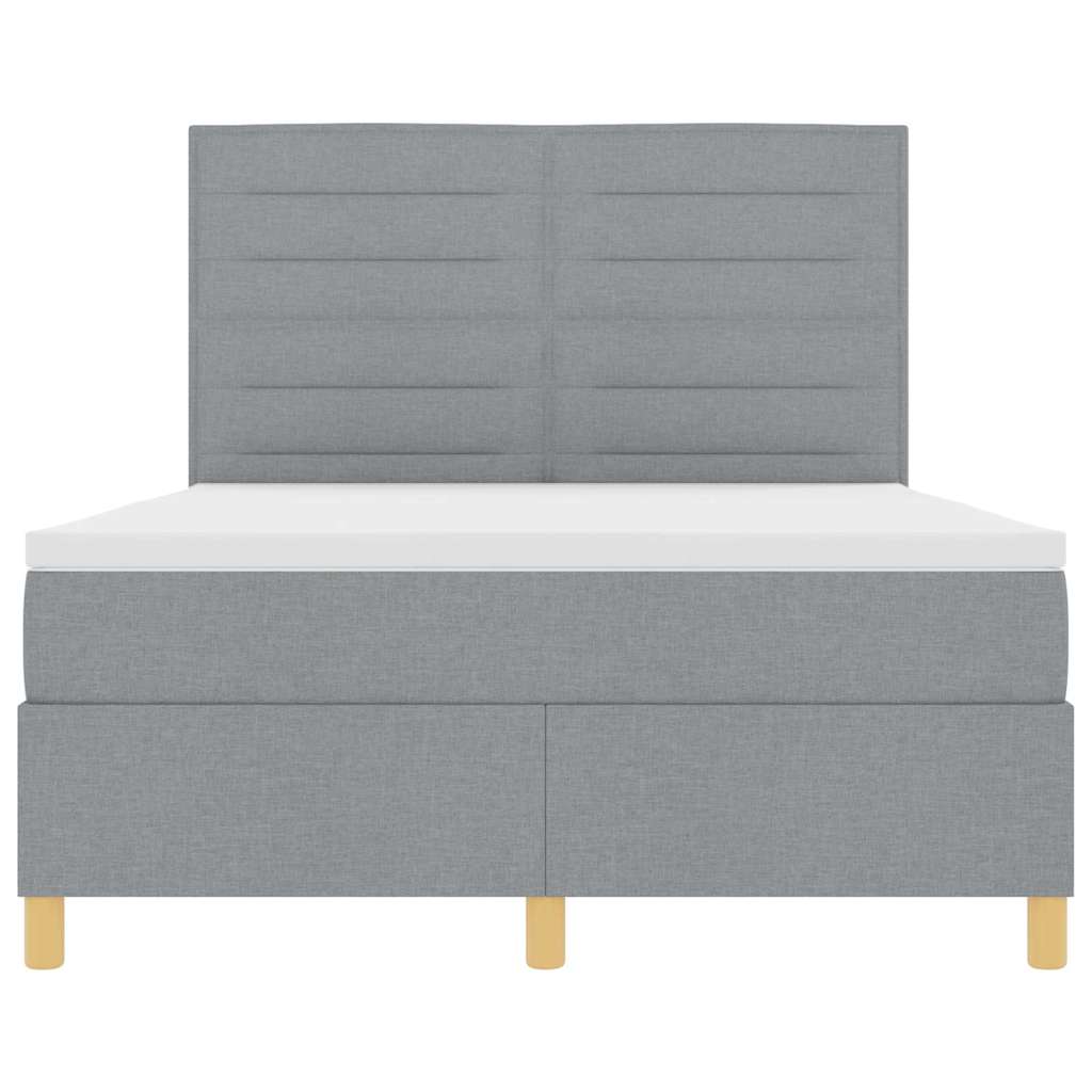 Boxspringbett mit Matratze Hellgrau 140 x 200 cm Stoff