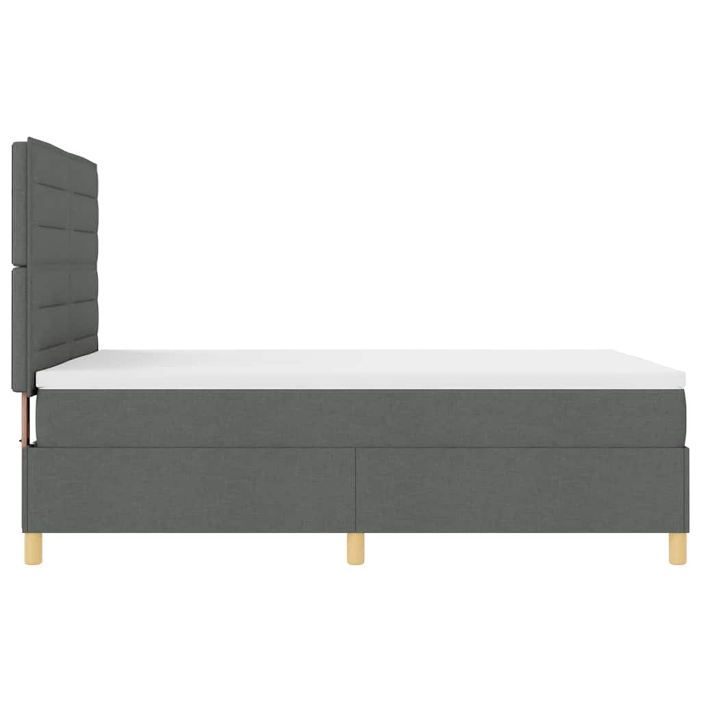 Boxspringbett mit Matratze Dunkelgrau 140 x 200 cm Stoff
