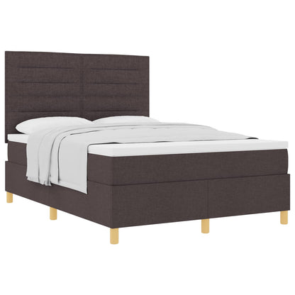 Boxspringbett mit Matratze Dunkelbraun 140 x 200 cm Stoff