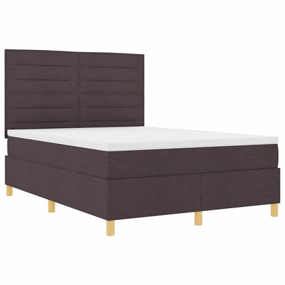 Boxspringbett mit Matratze Dunkelbraun 140 x 200 cm Stoff