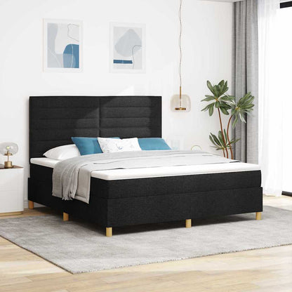 vidaXL Boxspringbett mit Matratze Schwarz 180 x 200 cm Stoff