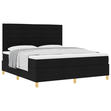 vidaXL Boxspringbett mit Matratze Schwarz 180 x 200 cm Stoff