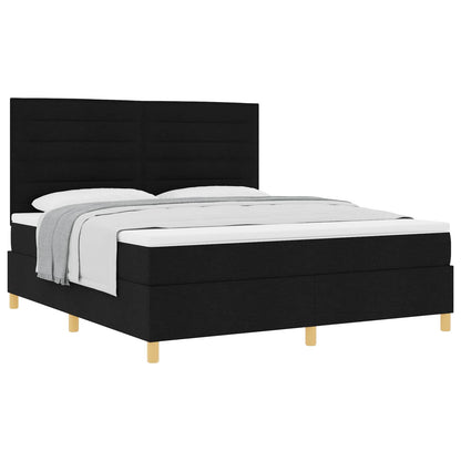 vidaXL Boxspringbett mit Matratze Schwarz 180 x 200 cm Stoff