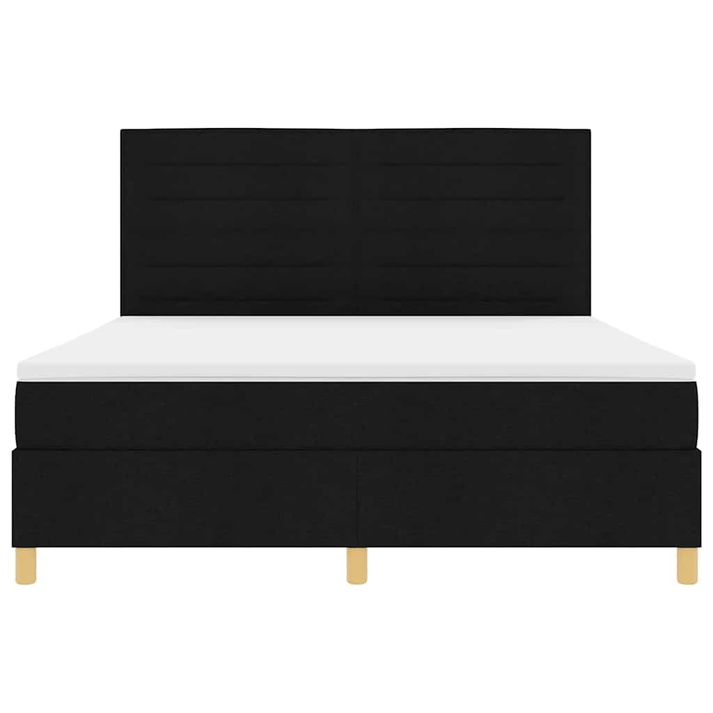 vidaXL Boxspringbett mit Matratze Schwarz 180 x 200 cm Stoff
