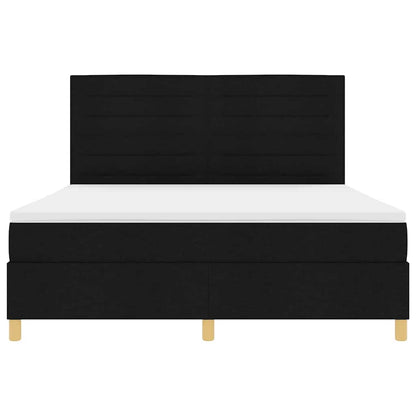 vidaXL Boxspringbett mit Matratze Schwarz 180 x 200 cm Stoff