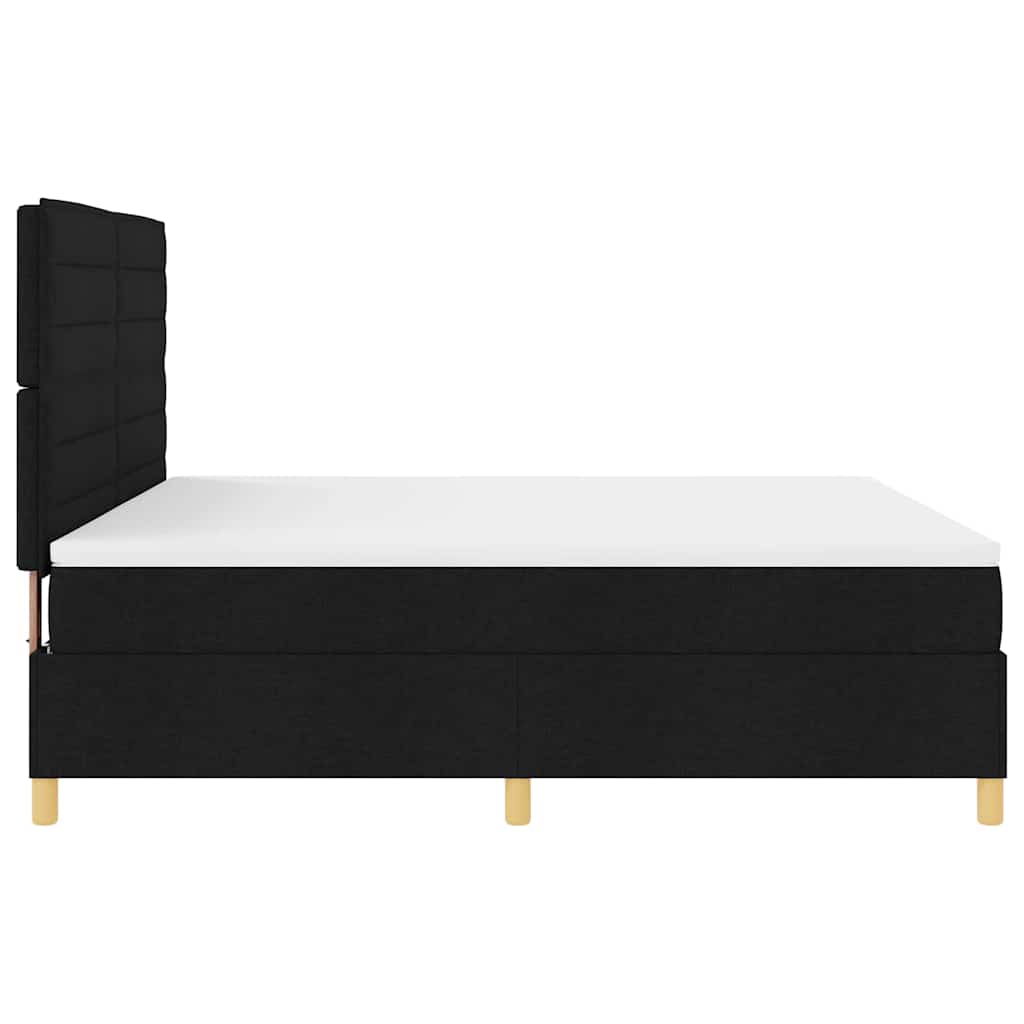 vidaXL Boxspringbett mit Matratze Schwarz 180 x 200 cm Stoff