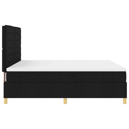 vidaXL Boxspringbett mit Matratze Schwarz 180 x 200 cm Stoff